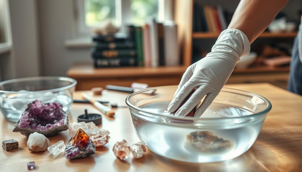 rock specimen cleaning