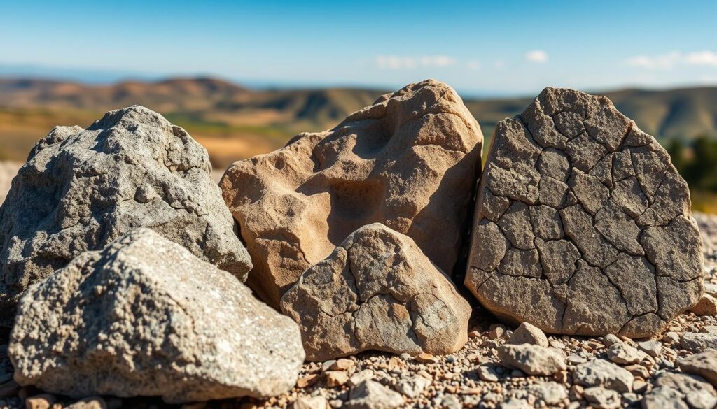 weathering patterns in different rock types