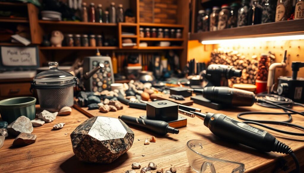 lapidary workspace setup