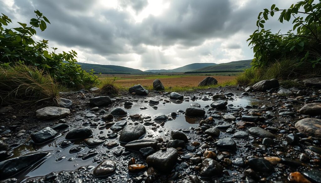 rock hunting after rainstorm