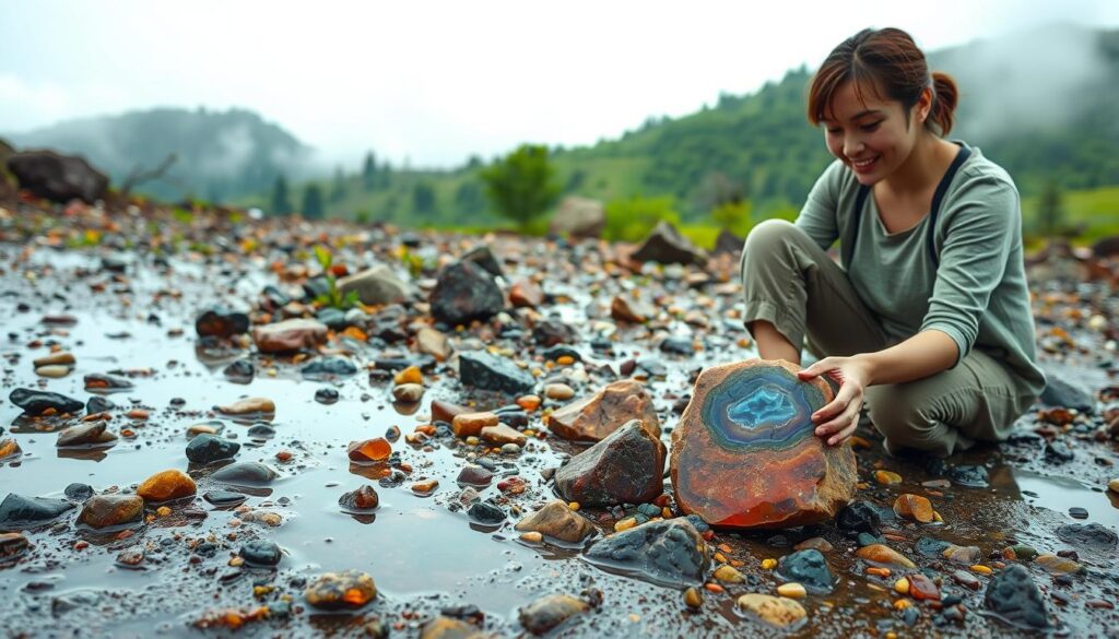 rockhounding after rainfall